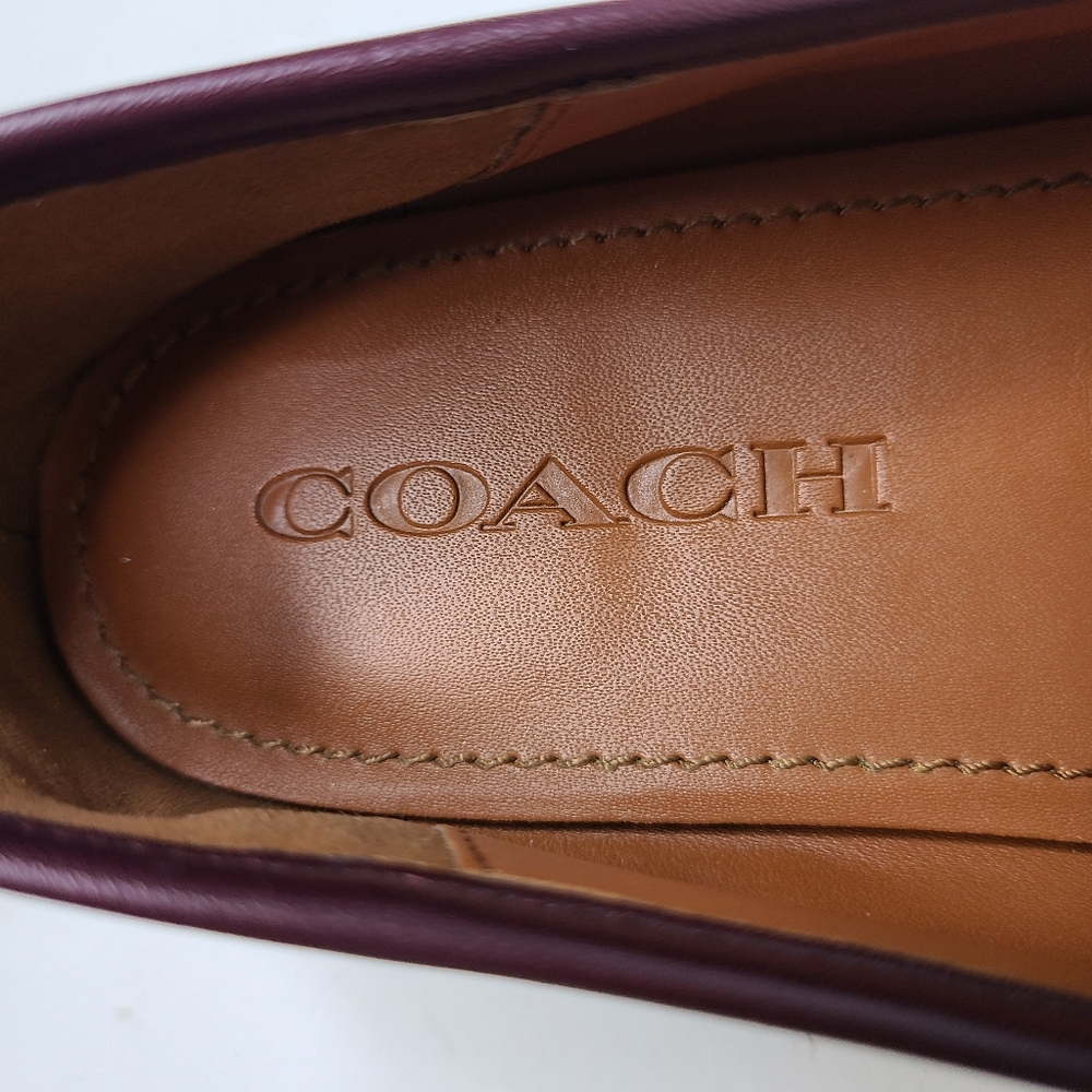 Coach Haley Burgundy Horsebit Detail Genuine Leather Loafers - Picture 9 of 9
